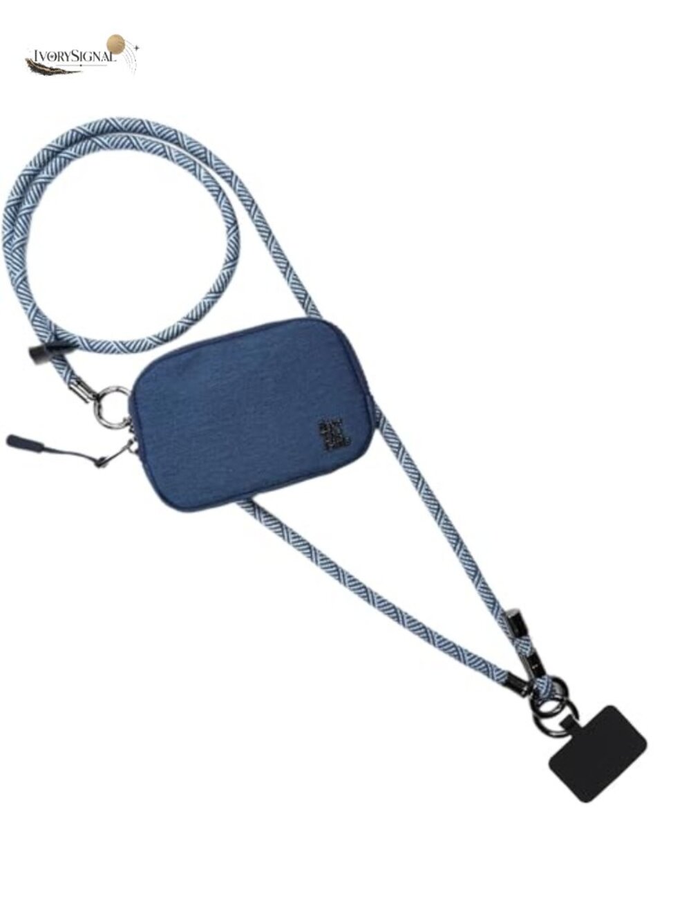 Adjustable Crossbody Phone Lanyard with Zippered Wallet Pouch - Rope Strap